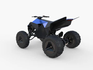 tesla cyberquad atv blue 3D Model