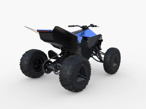 tesla cyberquad atv blue 3D Model