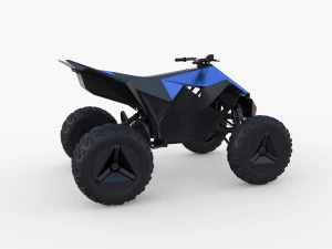 tesla cyberquad atv blue 3D Model