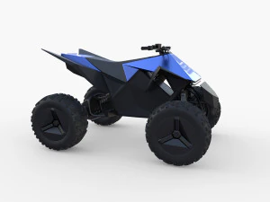 tesla cyberquad atv blue 3D Model