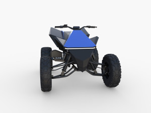 tesla cyberquad atv blue Modèle 3D