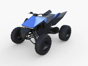 tesla cyberquad atv blue 3D Model
