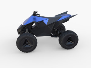 tesla cyberquad atv blue Modèle 3D