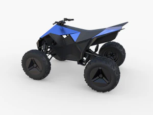 tesla cyberquad atv blue 3D Model
