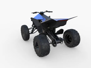 tesla cyberquad atv blue 3D Model