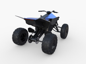tesla cyberquad atv blue Modèle 3D