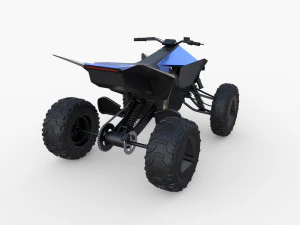 tesla cyberquad atv blue 3D Model
