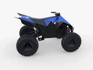tesla cyberquad atv blue 3D Model