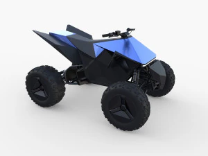 tesla cyberquad atv blue 3D Model