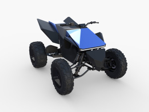 tesla cyberquad atv blue Modèle 3D