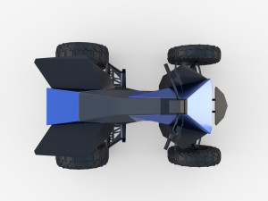tesla cyberquad atv blue Modèle 3D