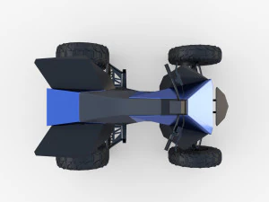 tesla cyberquad atv blue 3D Model