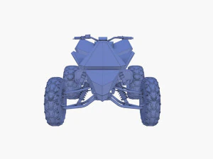 tesla cyberquad atv blue 3D Model