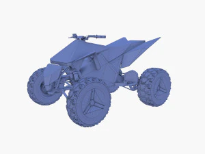 tesla cyberquad atv blue 3D Model