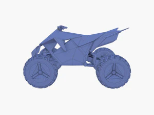 tesla cyberquad atv blue 3D Model