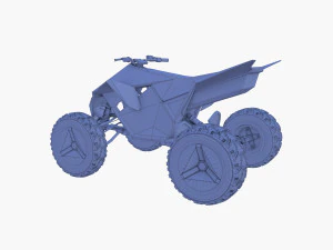 tesla cyberquad atv blue 3D Model