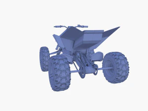 tesla cyberquad atv blue 3D Model