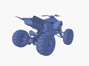 tesla cyberquad atv blue 3D Model