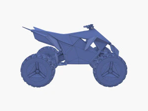 tesla cyberquad atv blue 3D Model