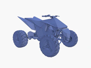tesla cyberquad atv blue 3D Model