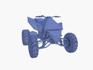 tesla cyberquad atv blue 3D Model