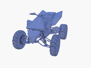 tesla cyberquad atv blue 3D Model