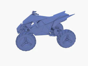 tesla cyberquad atv blue 3D Model