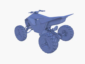 tesla cyberquad atv blue 3D Model