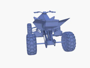 tesla cyberquad atv blue 3D Model