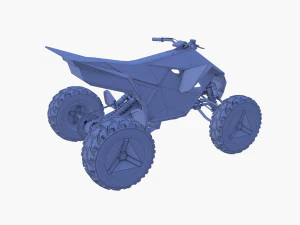 tesla cyberquad atv blue 3D Model