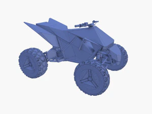 tesla cyberquad atv blue 3D Model