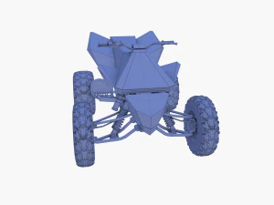 tesla cyberquad atv blue 3D Model