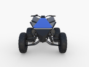 tesla cyberquad atv blue Modèle 3D