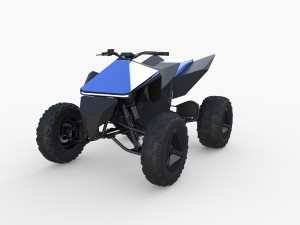 tesla cyberquad atv blue Modèle 3D