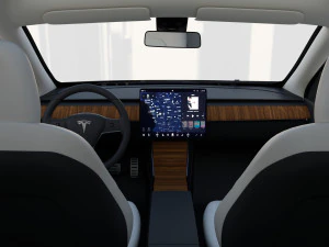 tesla model y awd midnight silver with interior and chassis 3D Model