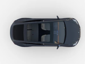 tesla model y awd midnight silver with interior and chassis 3D Model