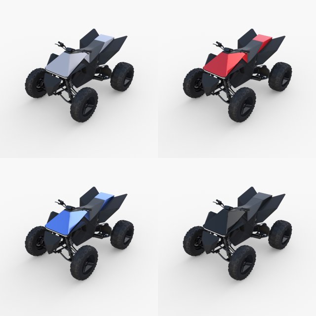 tesla cyberquad atv collection Modello 3D .c4d .max .obj .3ds .fbx .stl .blend