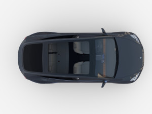 tesla model y rwd midnight silver with interior and chassis Modèle 3D