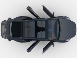 tesla model y rwd midnight silver with interior and chassis Modèle 3D
