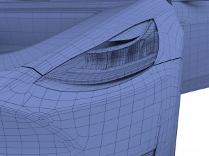 tesla model y rwd midnight silver with interior and chassis Modèle 3D
