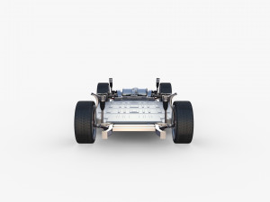 tesla model y rwd midnight silver with interior and chassis Modèle 3D