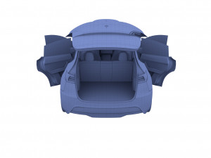 tesla model y rwd midnight silver with interior and chassis Modèle 3D