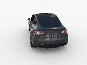 tesla model y awd midnight silver with chassis 3D Model