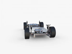 tesla model y awd midnight silver with chassis 3D Model