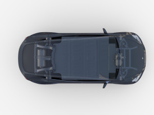 tesla model y awd midnight silver with chassis 3D मॉडल