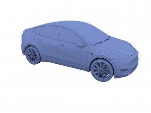 tesla model y awd midnight silver with chassis 3D मॉडल