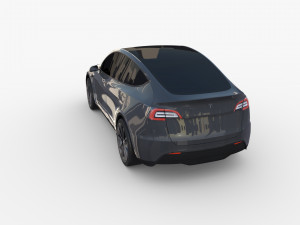 tesla model y rwd midnight silver with chassis Modelo 3D