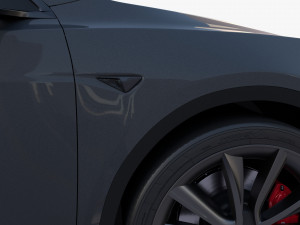 tesla model y rwd midnight silver with chassis Modelo 3D