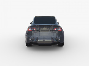 tesla model y rwd midnight silver with chassis Modelo 3D
