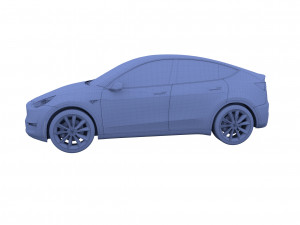 tesla model y rwd midnight silver with chassis Modelo 3D